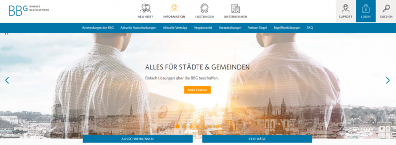 Die Webseite der Bundesbeschaffung in Österreich