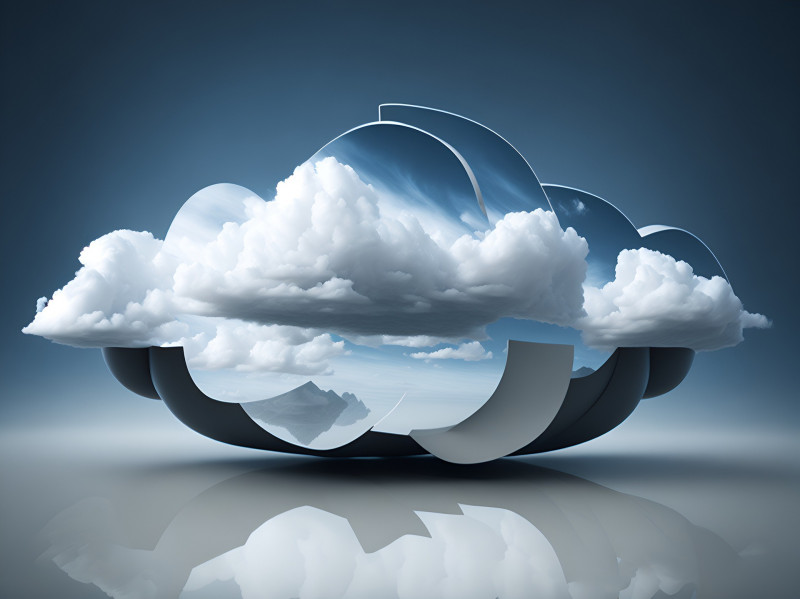 Ein AI-kreiertes Bild von einer futuristisch aussehenden Wolke