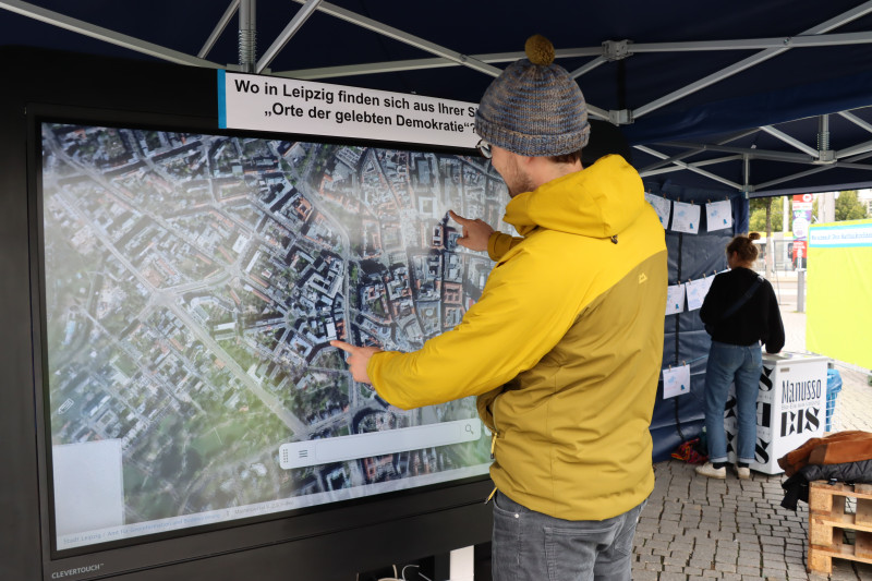 DIPAS-Einsatz mit Touchtable auf Matthäikirchhof_Stadt Leipzig