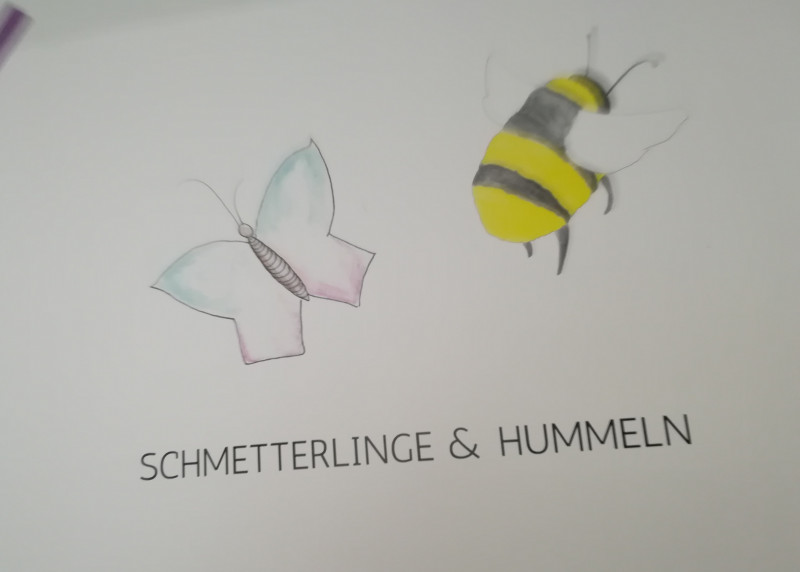 Hummeln und Schemtterlinge