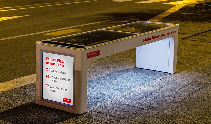 Smart Benches am Boddanplatz in Konstan
