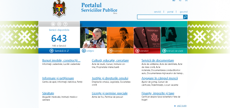 Bürgerservice-Portal der Republik Moldau