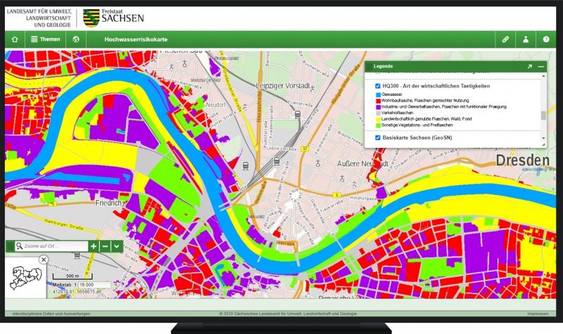 Hochwasserrisikokarte Dresden