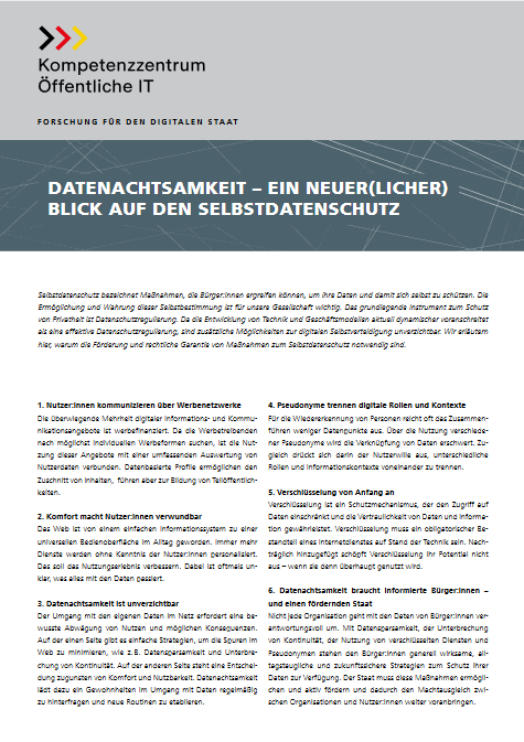 Cover der Publikation Datenachtsamkeit